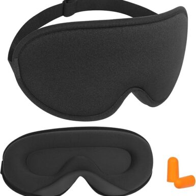 Sleep Mask,3D Contoured Sleeping Mask,99% Light Blocking Eye Mask, Zero Eye Pressure Cup Blindfold for Men Women, with Adjustable Strap for Sleeping, Yoga,Traveling(Black)