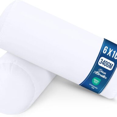Utopia Bedding Bolster Pillows Insert (Pack of 2, White) - 6 x 16 Inches Bed and Couch Pillows - Indoor Decorative Pillows